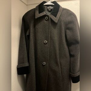 Vintage Dark Coat with Button Details